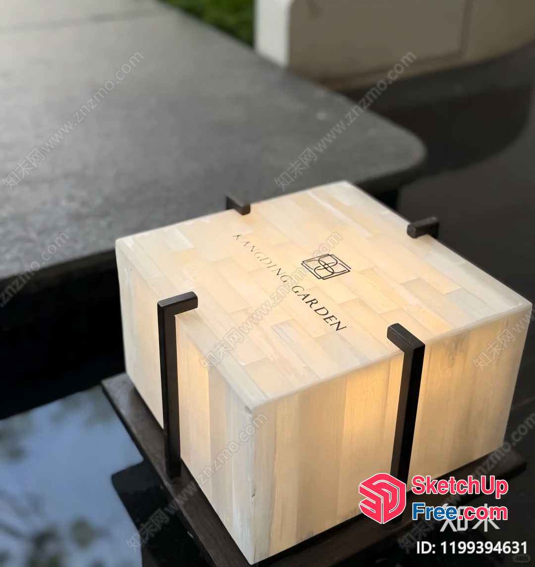 A Simple Yet Elegant Wooden Block With A Black Stand 3D SketchUp File