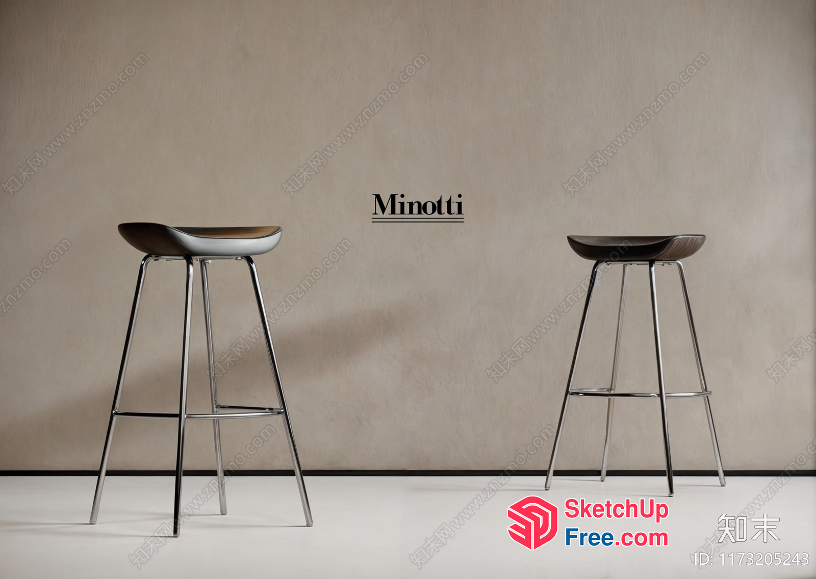 Modern Bar Stools With Sleek Design 3D SketchUp File
