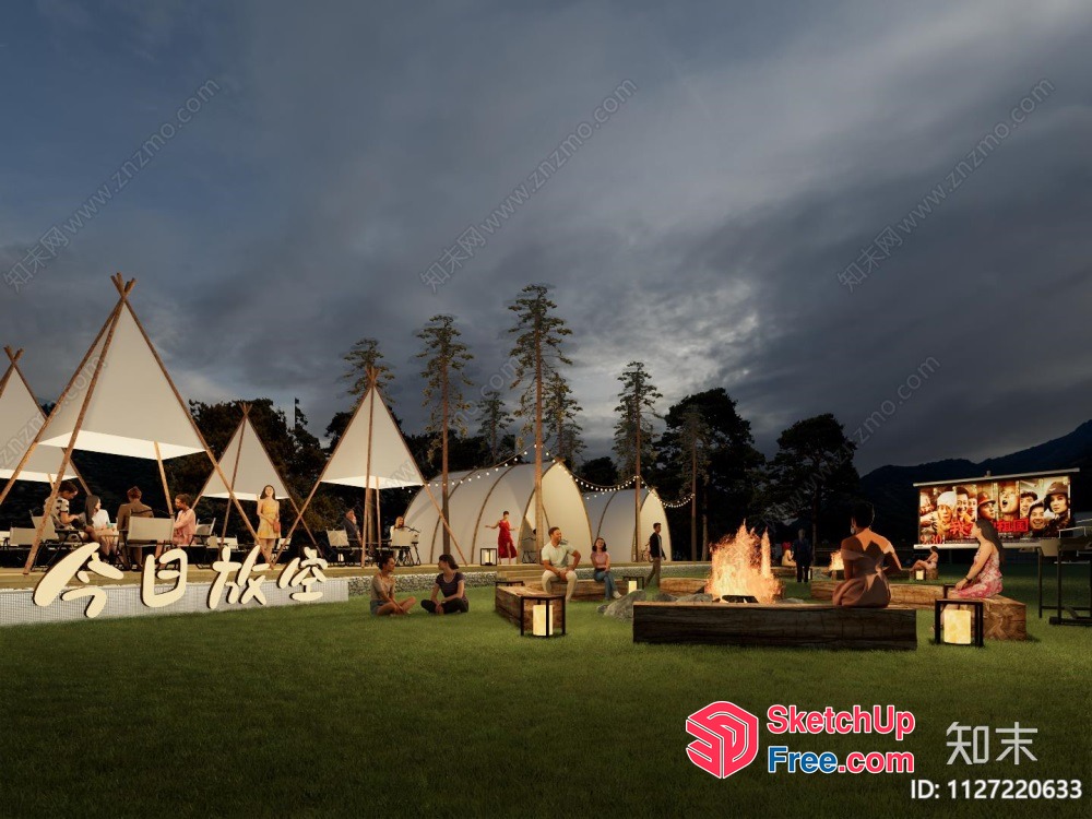 Outdoor Cultural Event Venue 3D SketchUp File