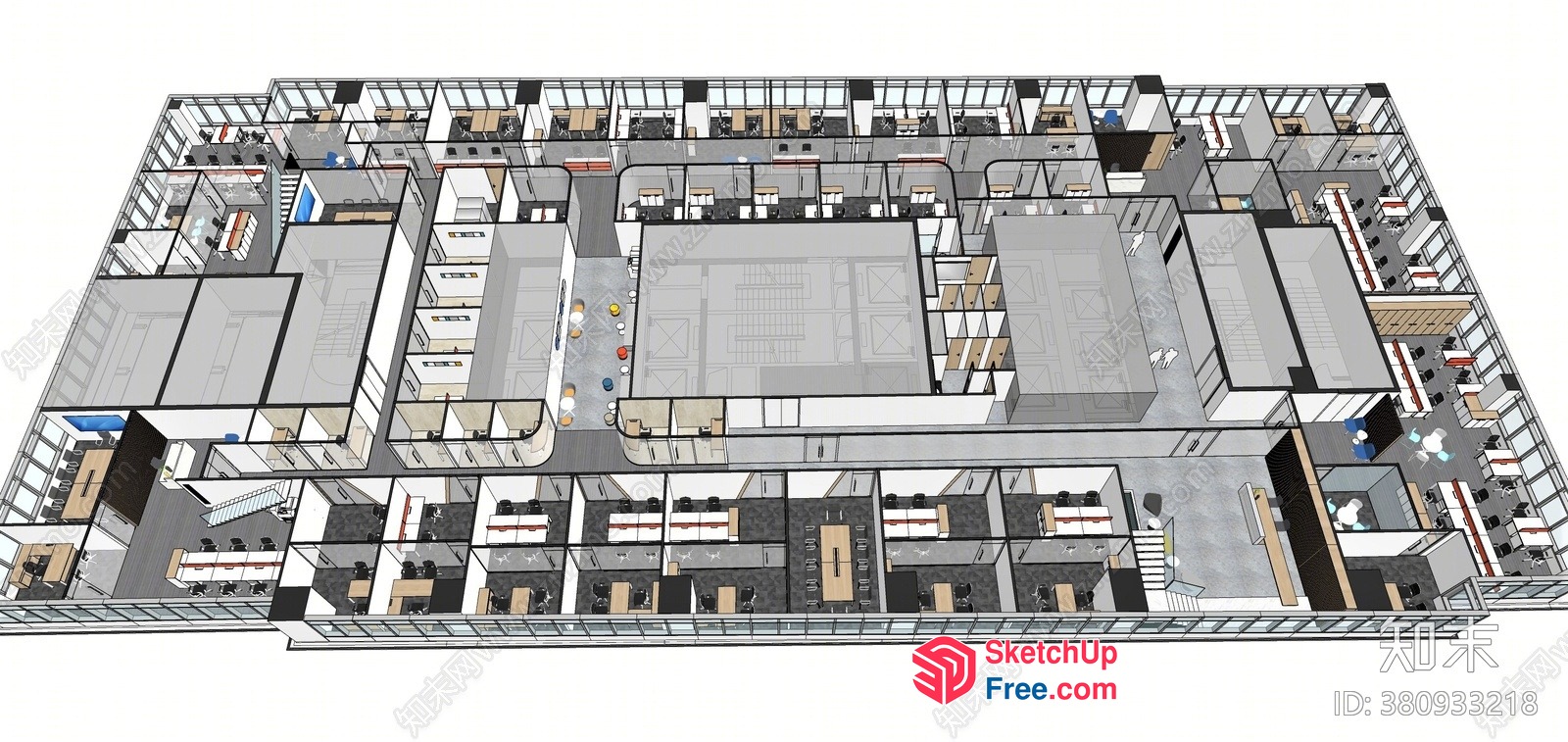 Office Building Floor Plan 3D SketchUp File