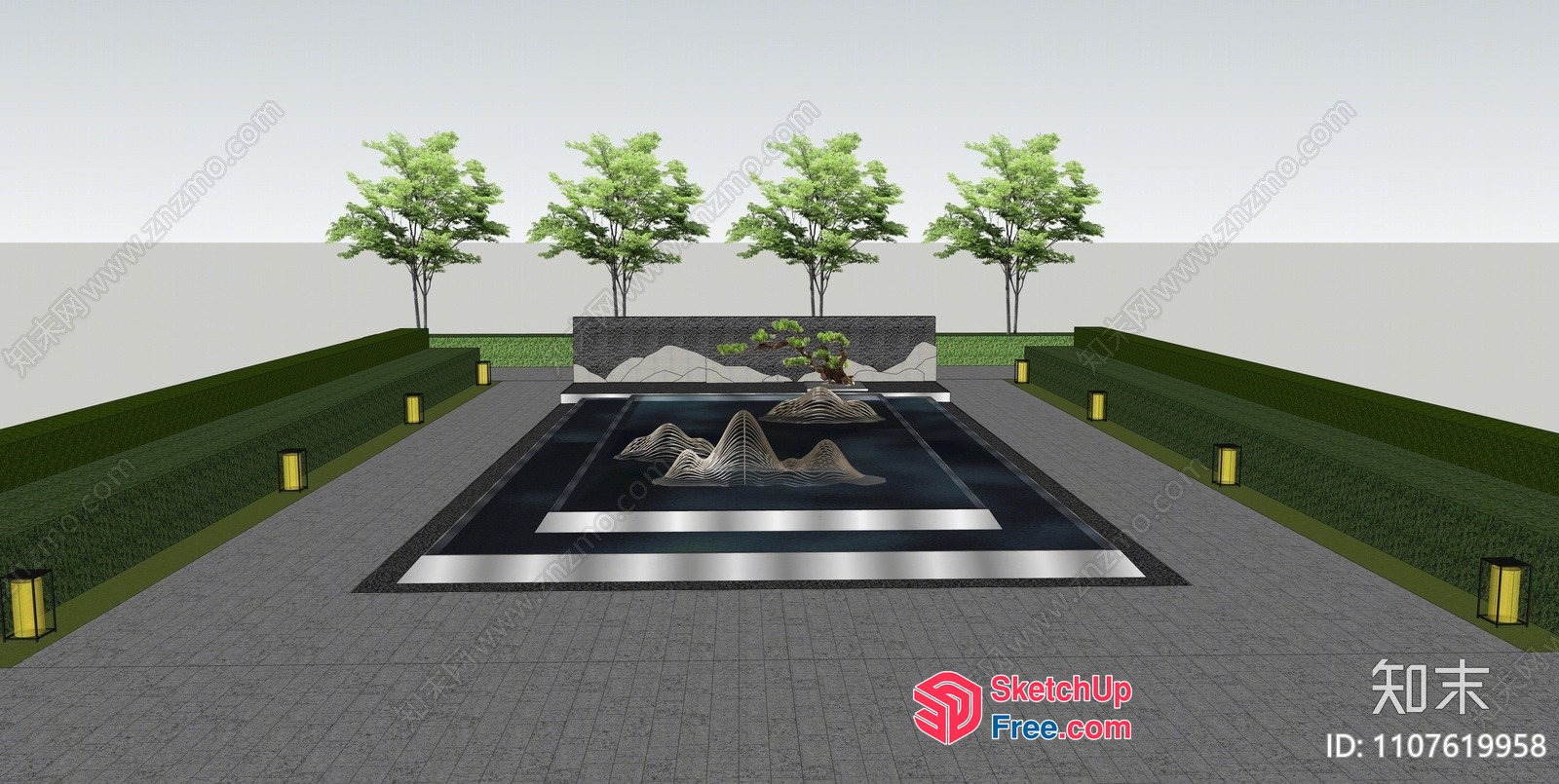 Japanese-Inspired Modern Garden Design 3D SketchUp File