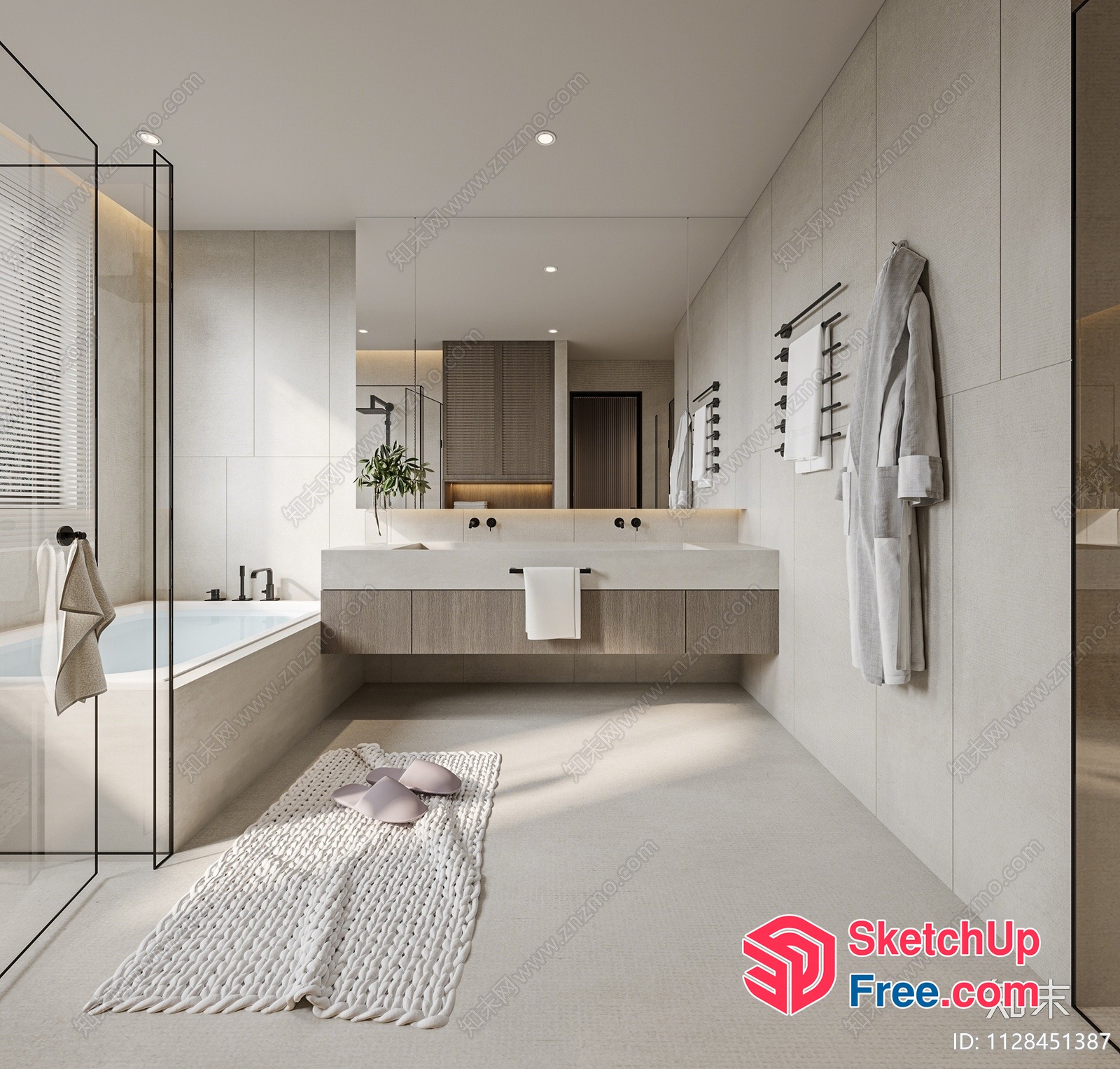 Modern Minimalist Bathroom Interior 3D SketchUp File