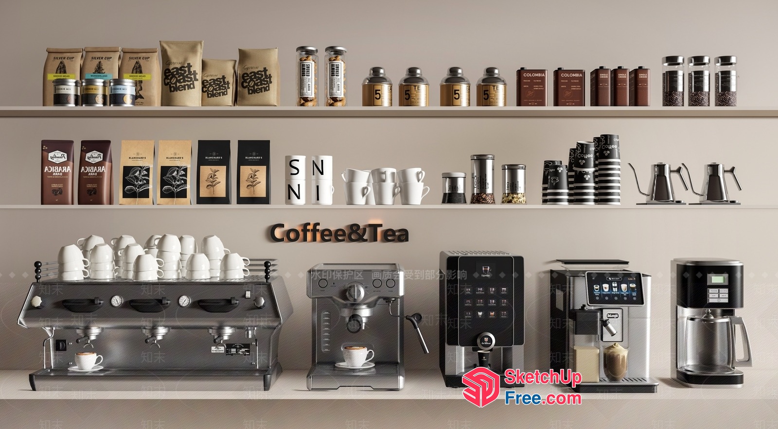 Coffee And Tea Bar 3D SketchUp File