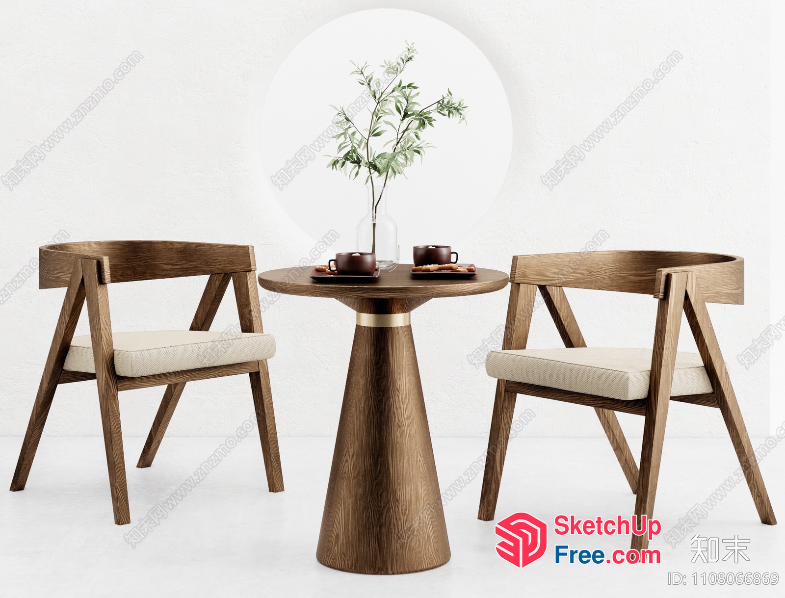 Modern Wooden Dining Set 3D SketchUp File