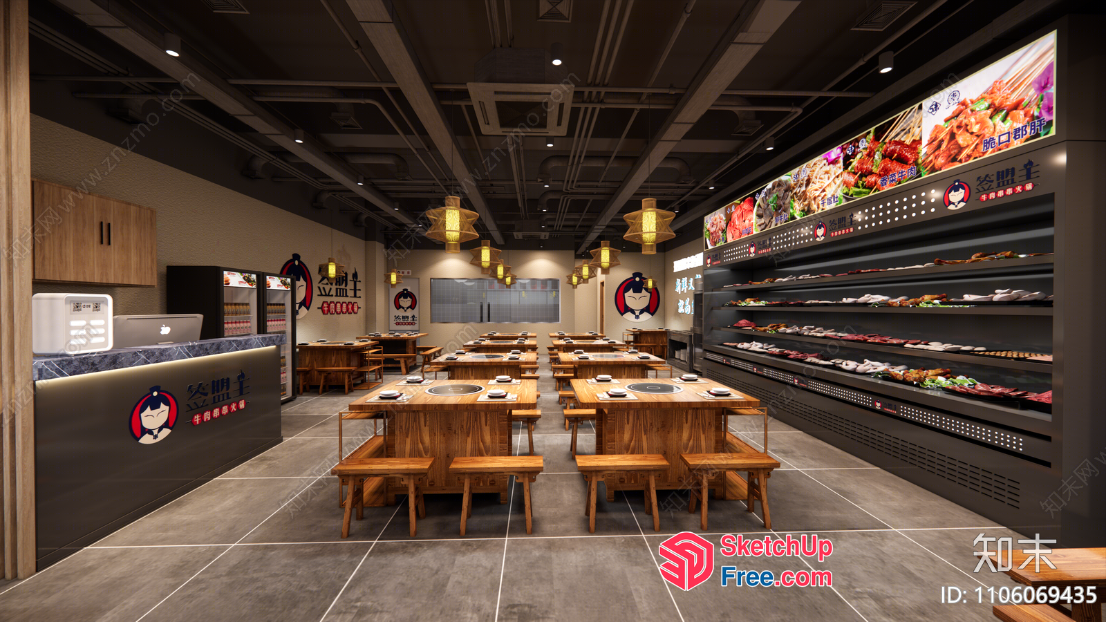 Modern Restaurant Interior 3D SketchUp File