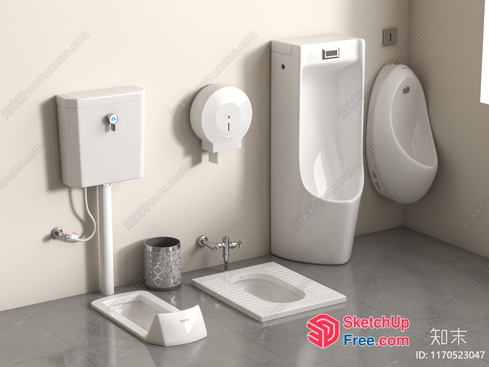 Modern Bathroom Fixtures And Accessories 3D SketchUp File
