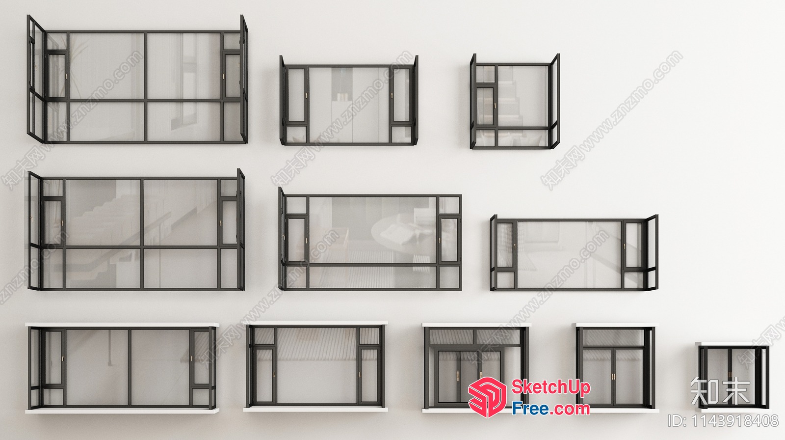 Modern Windows And Doors With Minimalist Style 3D SketchUp File