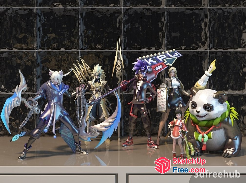 3D Rendered Characters In Various Costumes 3D SketchUp File