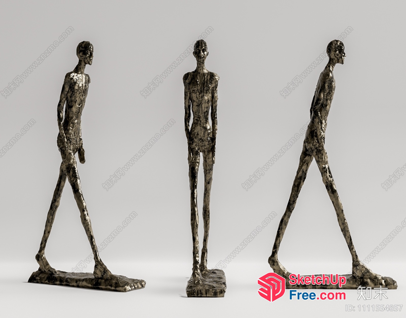 Three Sculptural Figures In Minimalist Style 3D SketchUp File