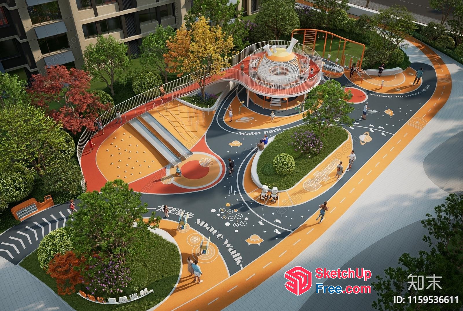 Modern Space-Themed Children'S Park 3D SketchUp File