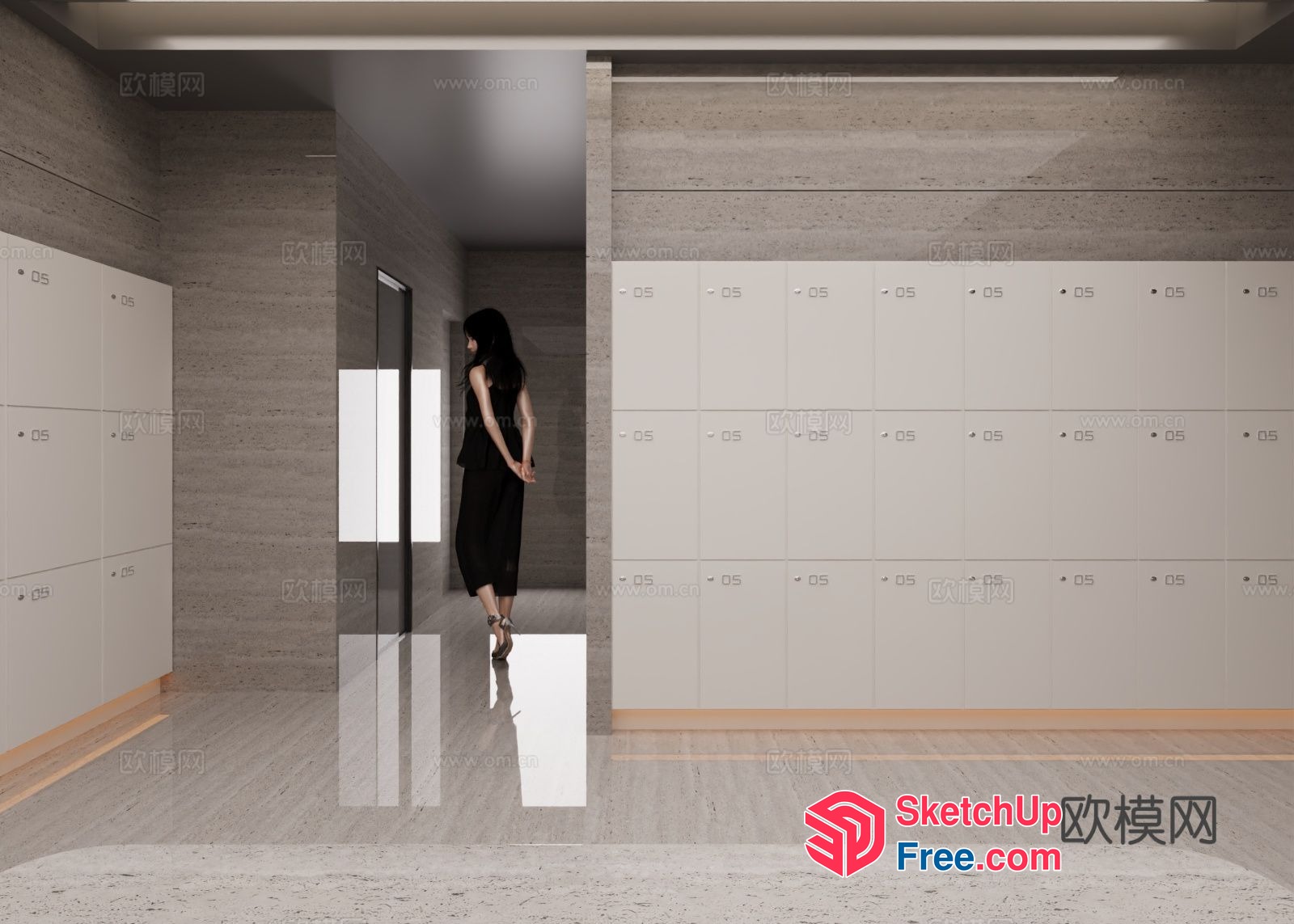 Modern Minimalist Office Space 3D SketchUp File