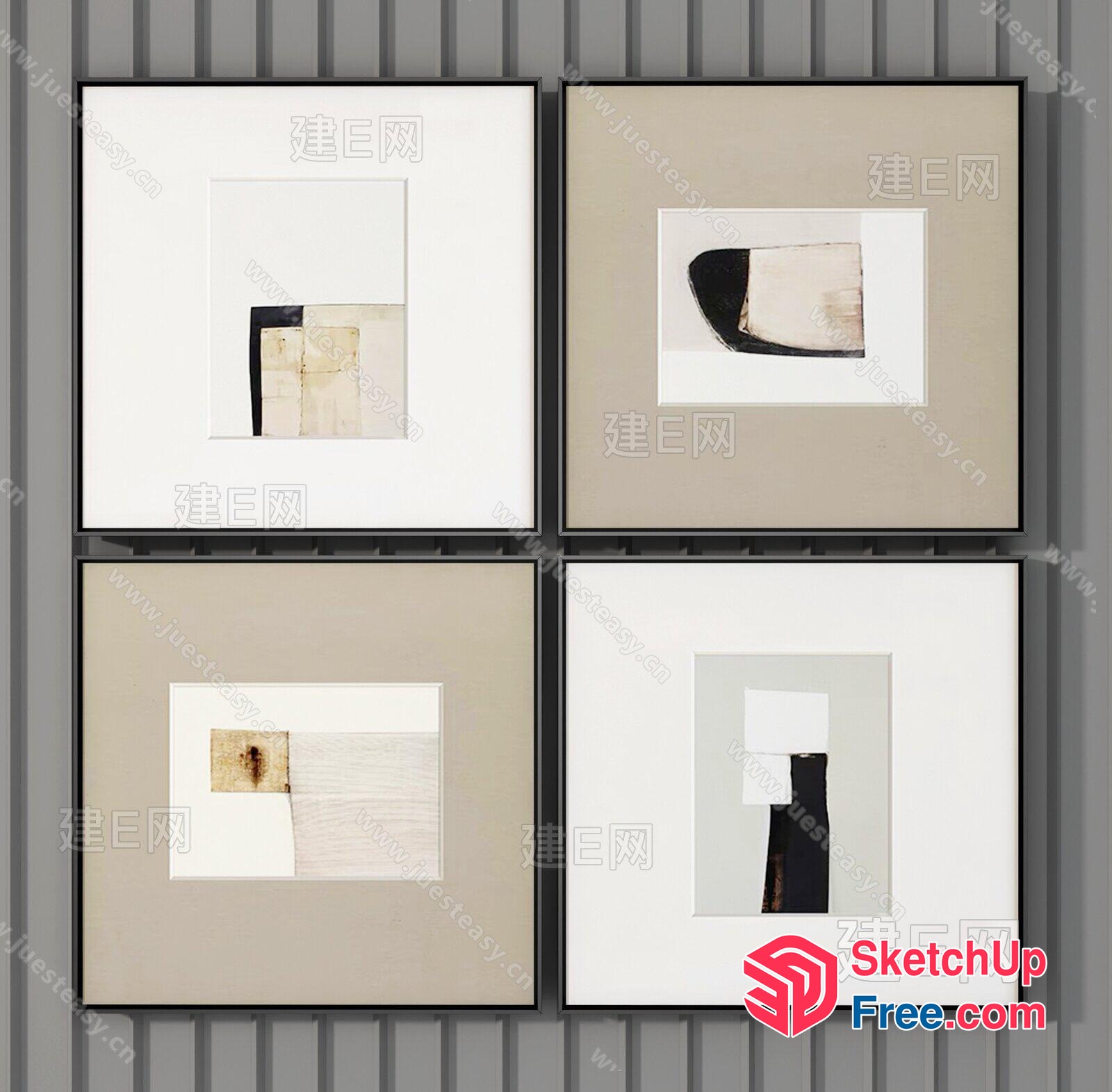 Minimalist Modern Artistic Abstract Wall Decor 3D SketchUp File