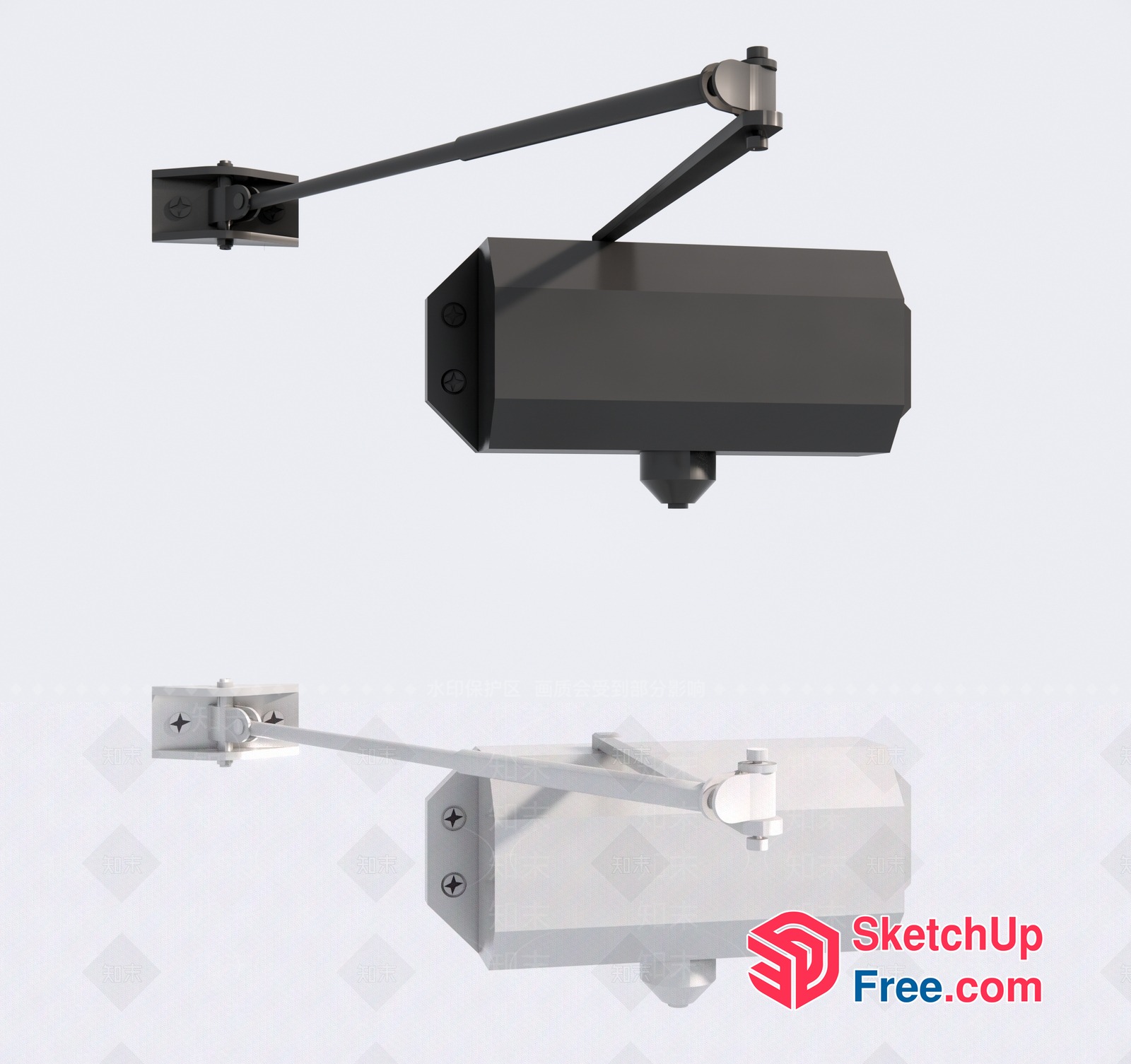 Wall-Mounted Door Closer System 3D SketchUp File