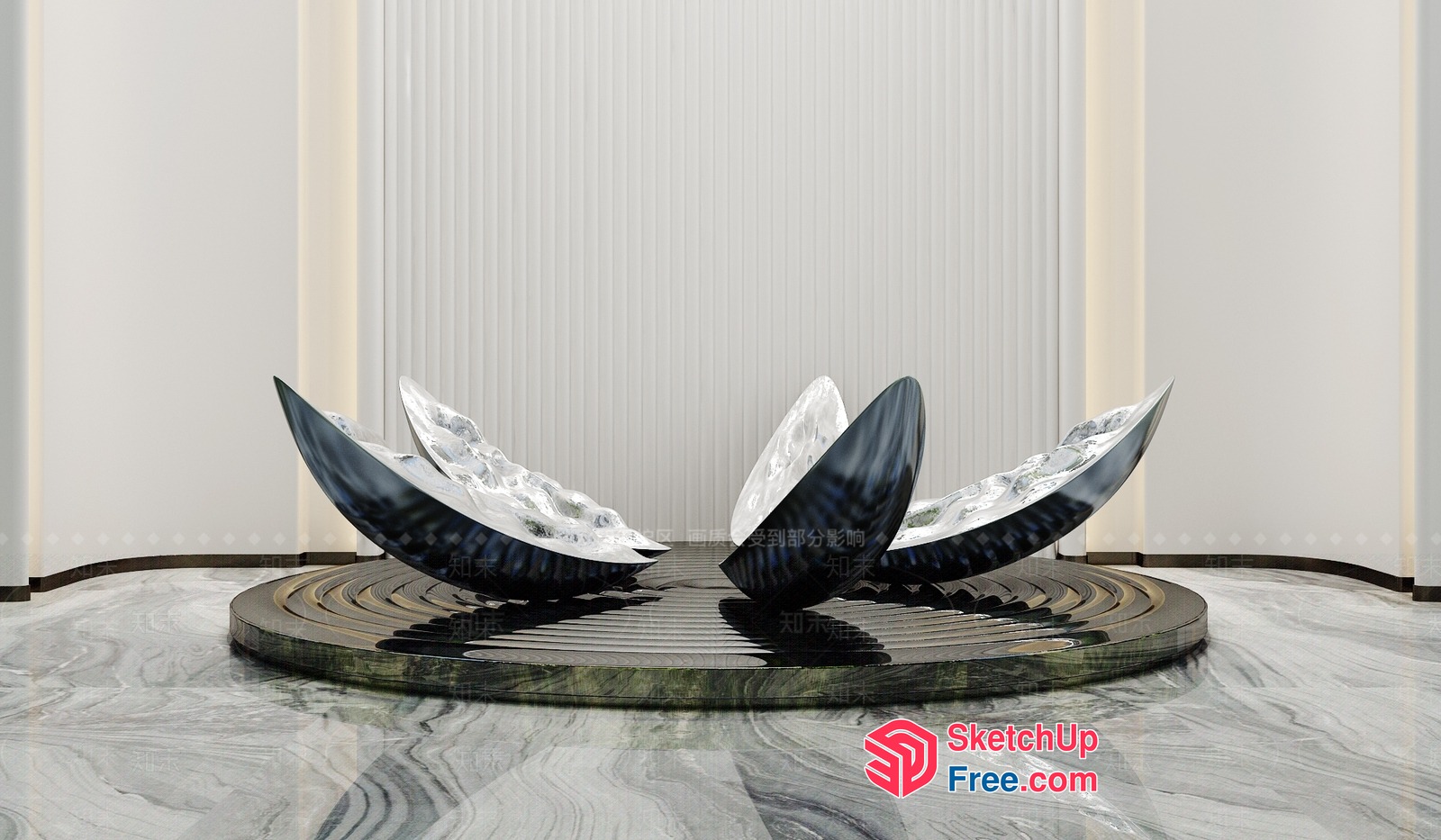Modern Sculptural Chairs With Sleek Black And White Design 3D SketchUp File