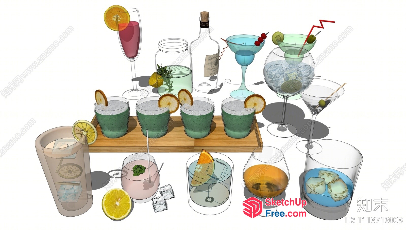 Various Drinks And Glasses 3D SketchUp File