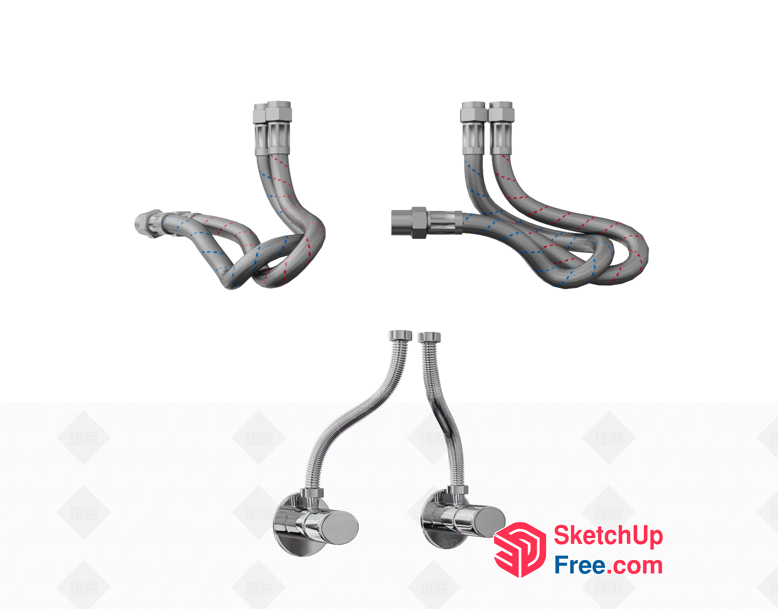Metal And Plastic Pipes And Faucets 3D SketchUp File