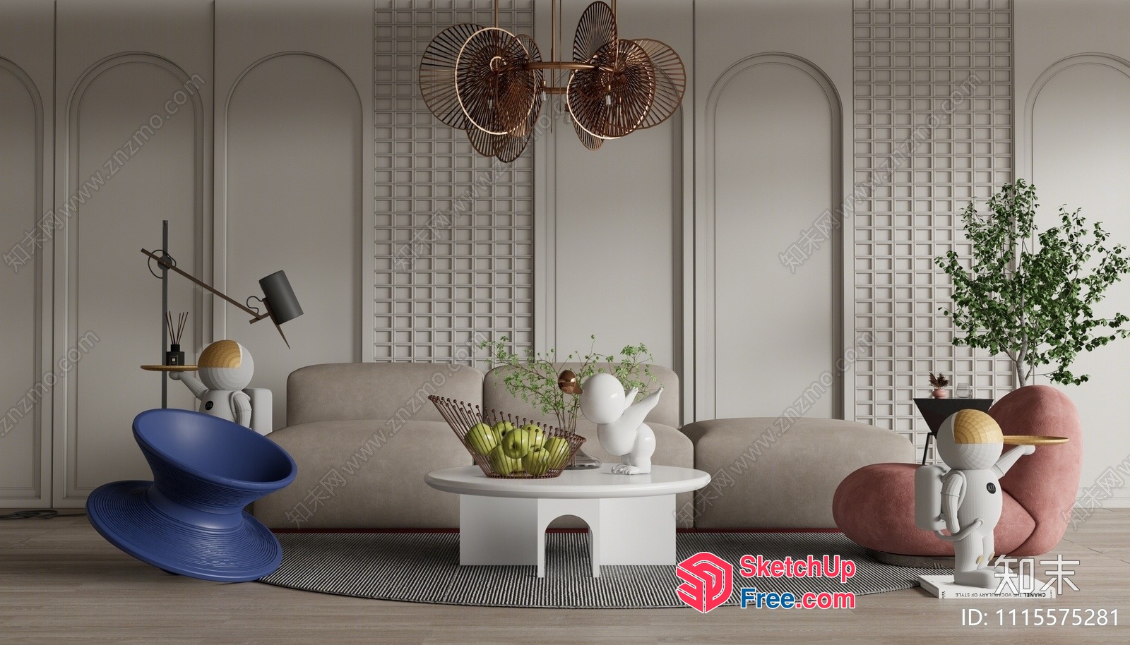Elegant And Modern Living Room Decor 3D SketchUp File