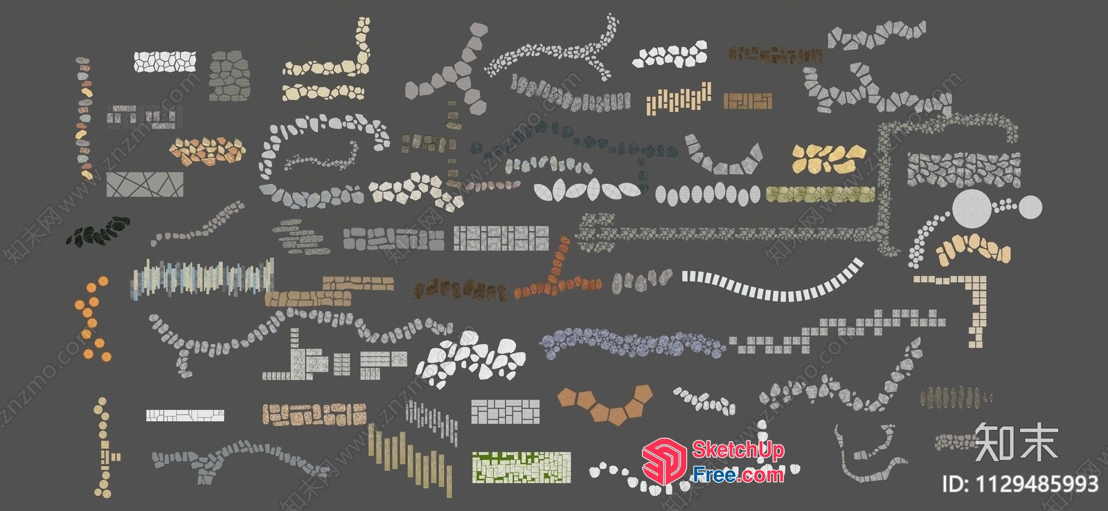 Collection Of Various Shapes And Patterns In Neutral Colors 3D SketchUp File