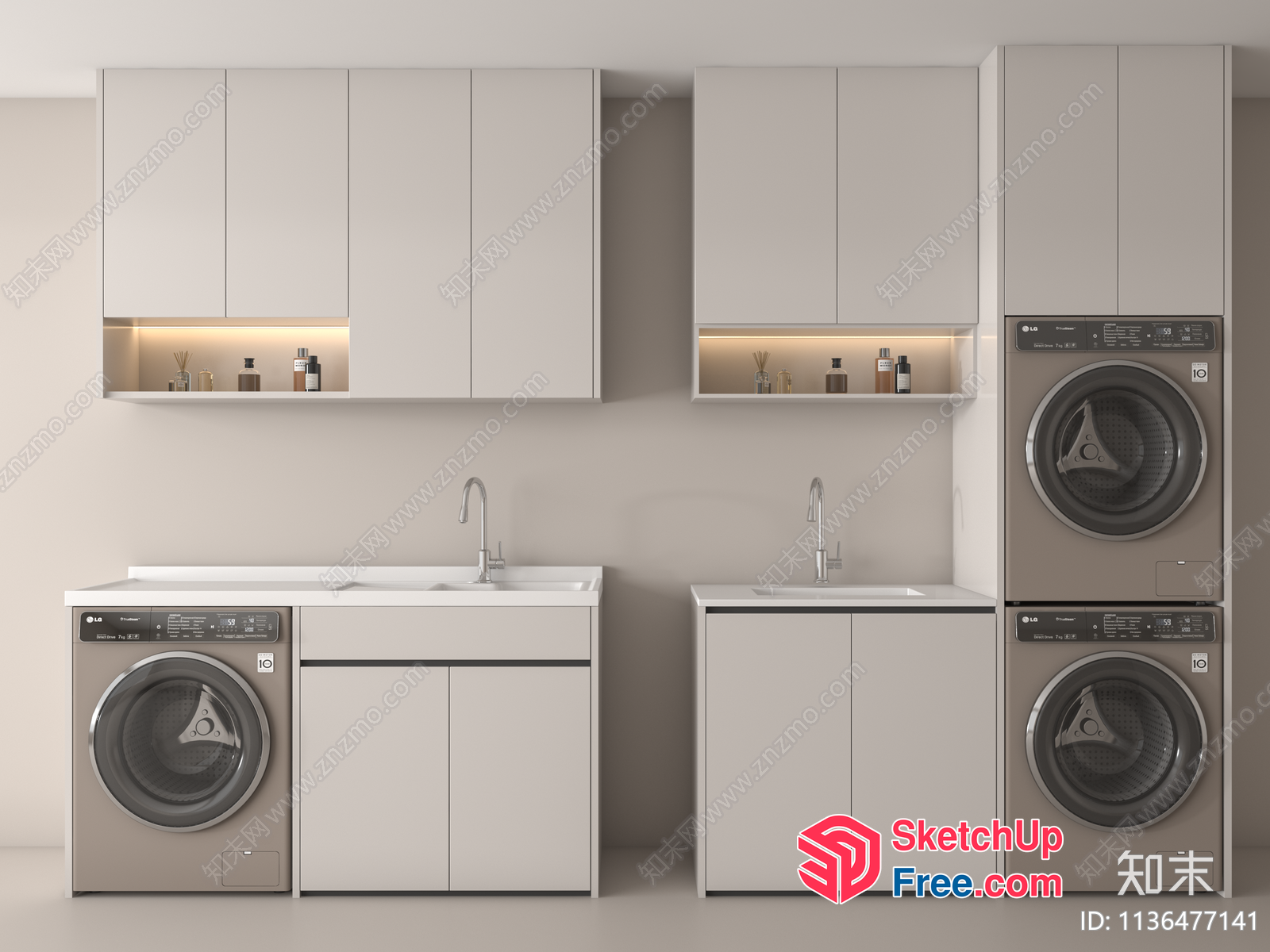 Modern Laundry Room With Sleek Appliances And Neutral Decor 3D SketchUp File