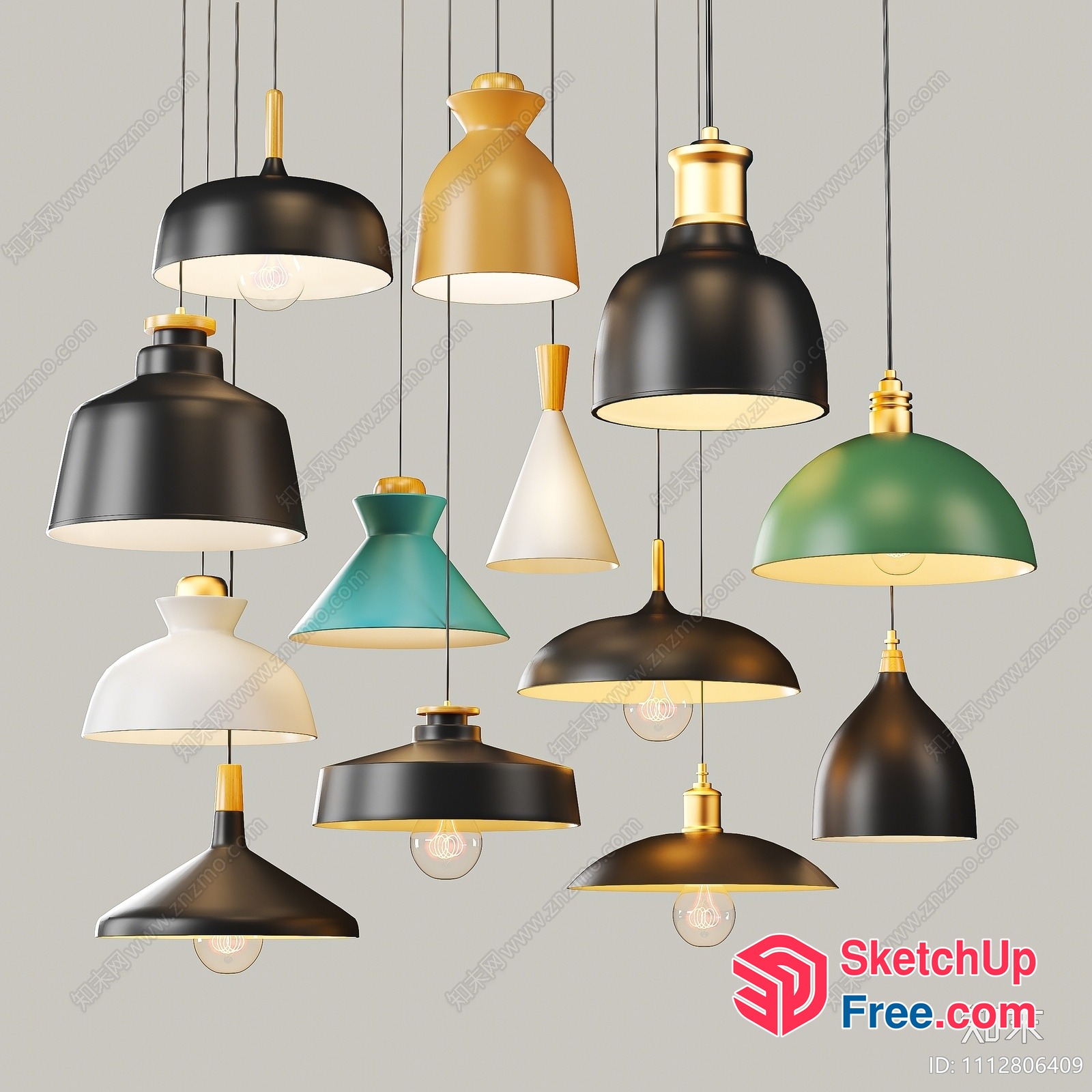 Elegant Modern Hanging Lamps 3D SketchUp File