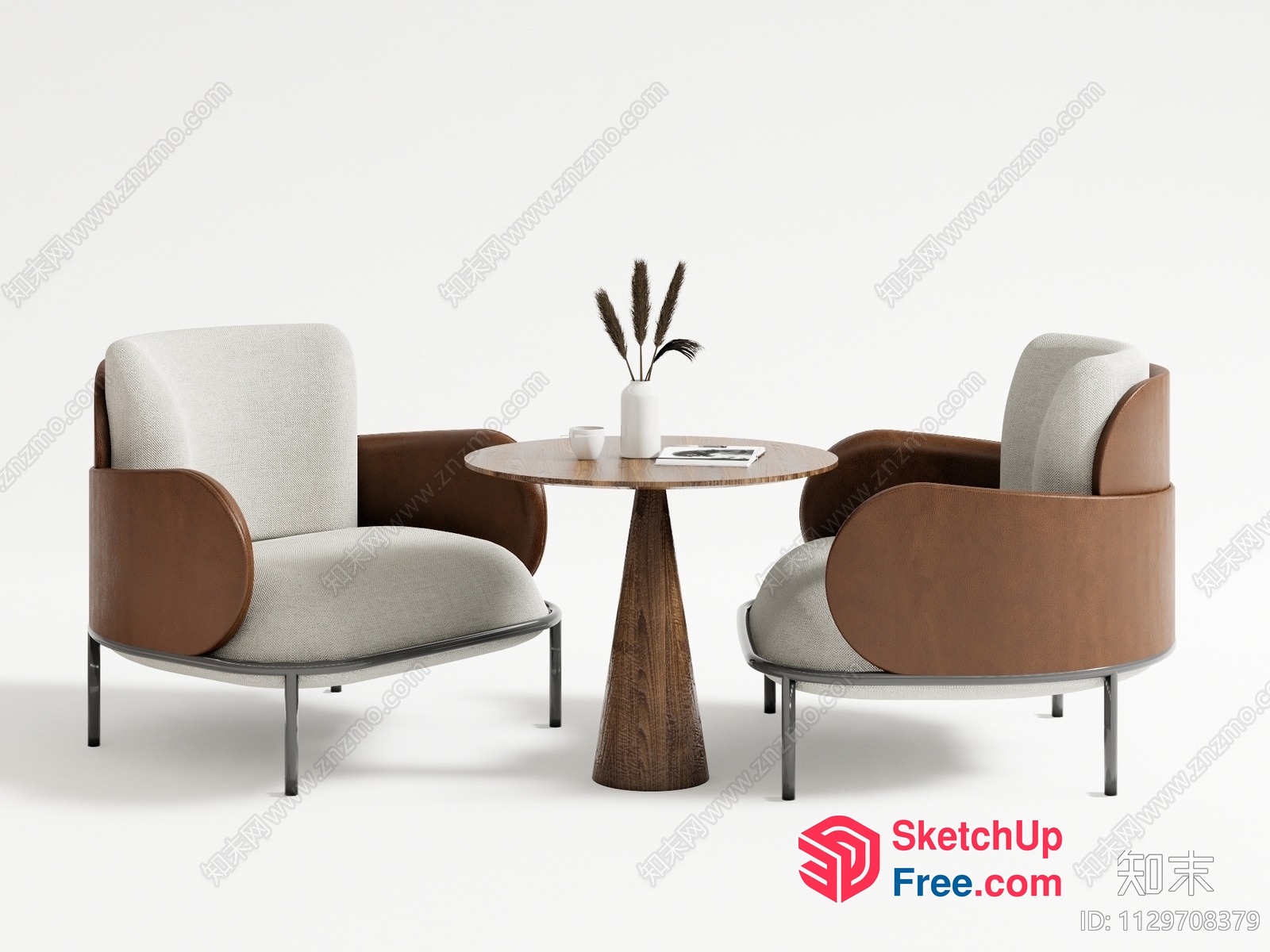 Two Chairs And A Table 3D SketchUp File