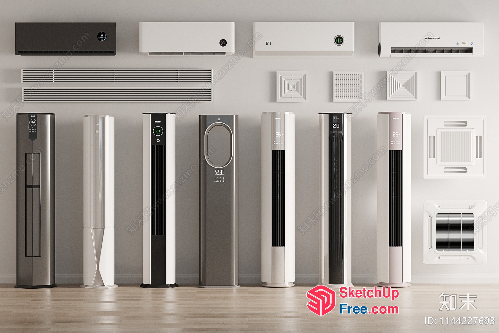 Modern Air Conditioning Units And Fans 3D SketchUp File