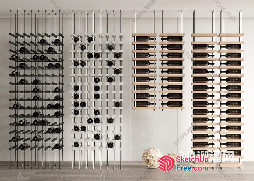 Wine Storage Racks 3D SketchUp File