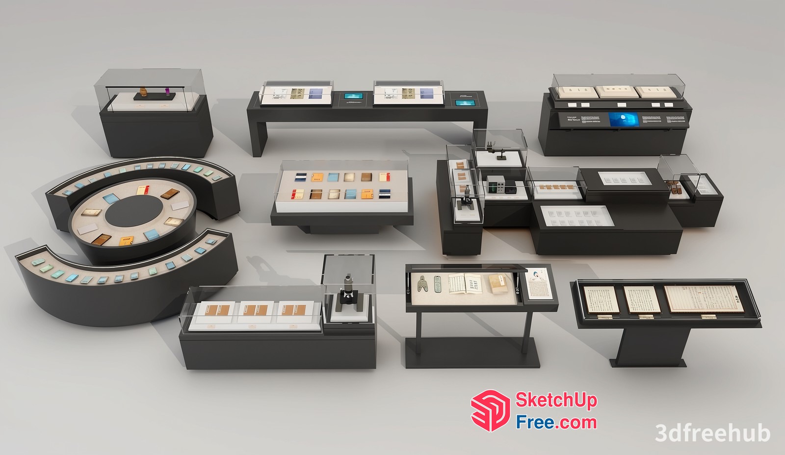Display Cases Of Various Shapes And Sizes 3D SketchUp File