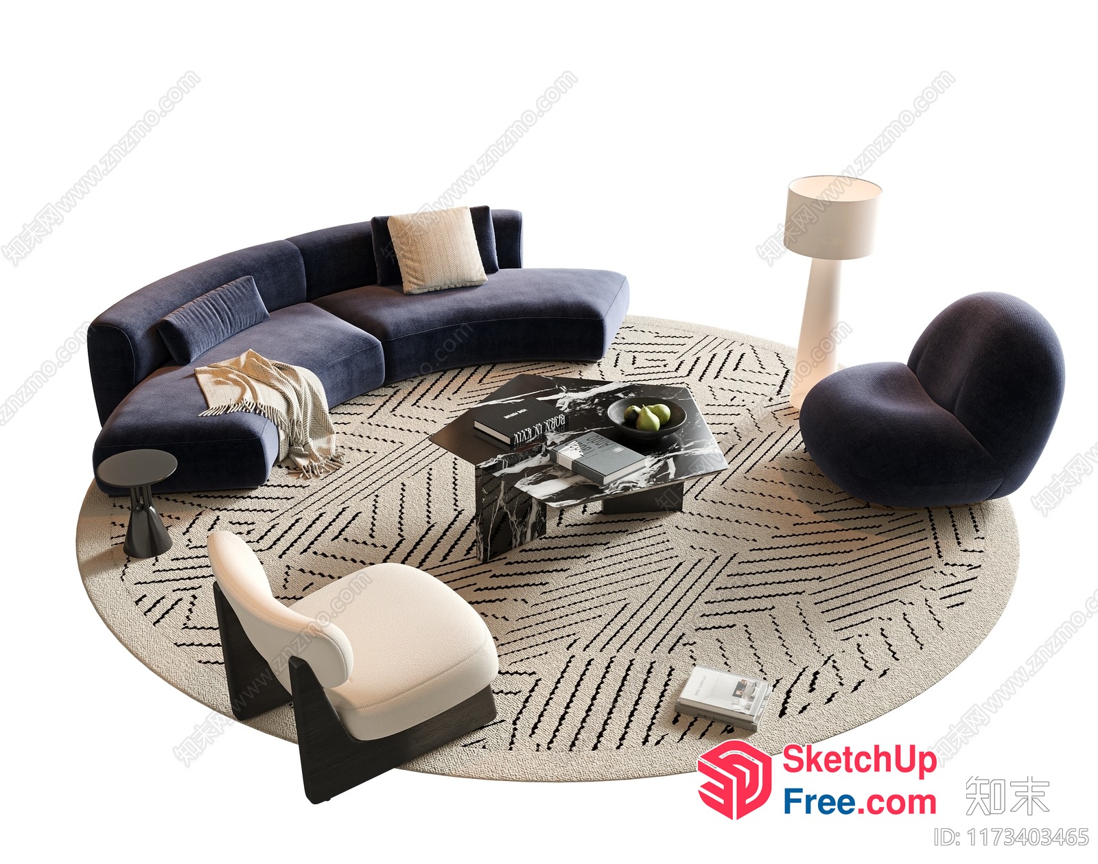 Minimalist Scandinavian Modern Living Room 3D SketchUp File