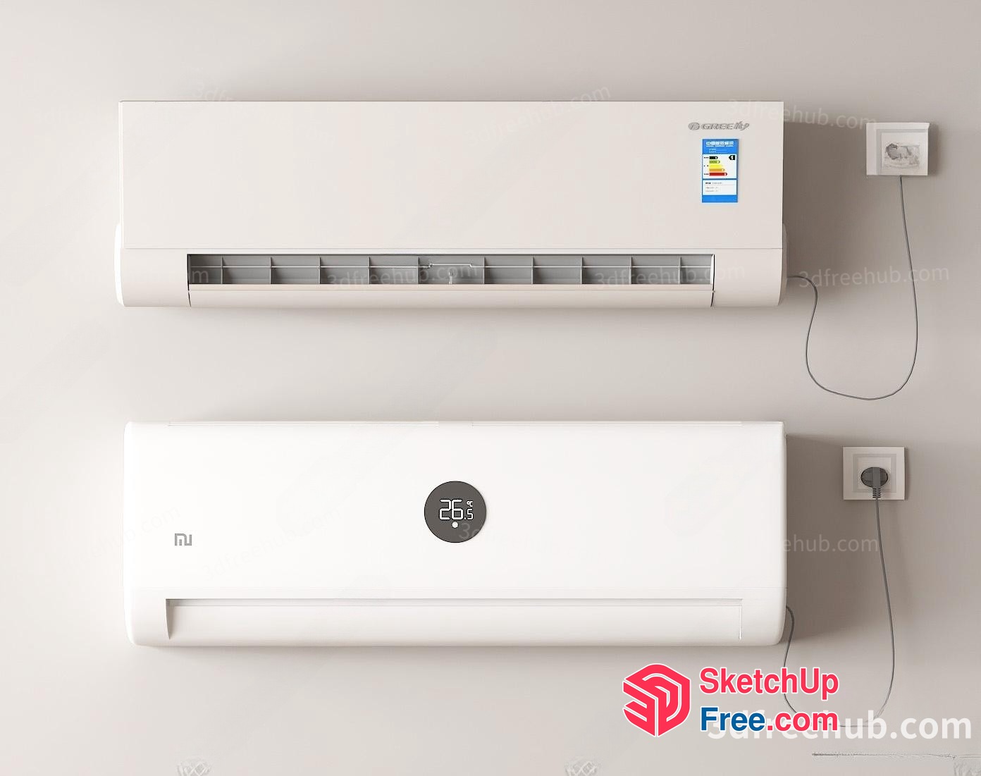 Modern White Air Conditioner Units 3D SketchUp File