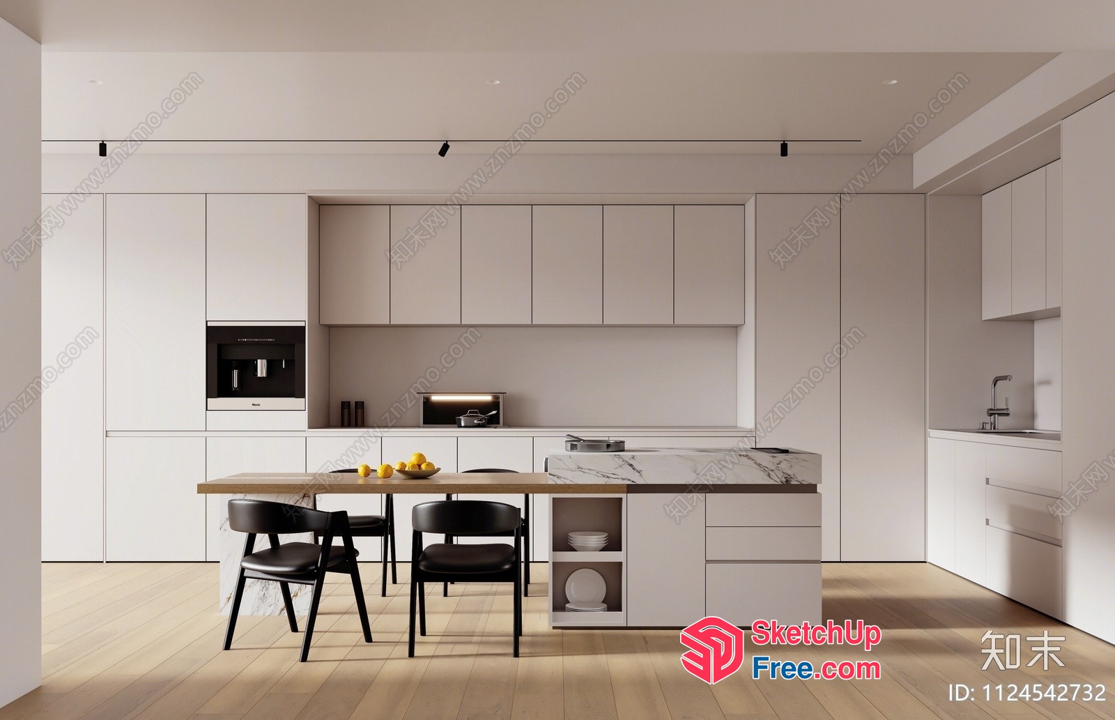 Modern Minimalist Kitchen Interior Design 3D SketchUp File