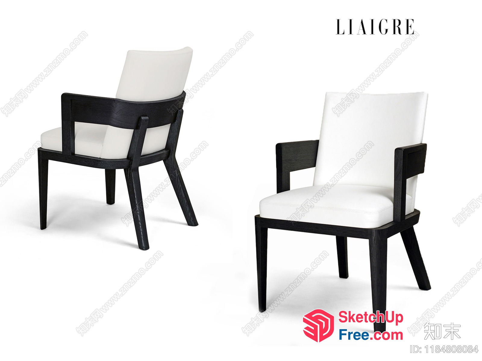 Elegant Modern Black And White Dining Chair 3D SketchUp File