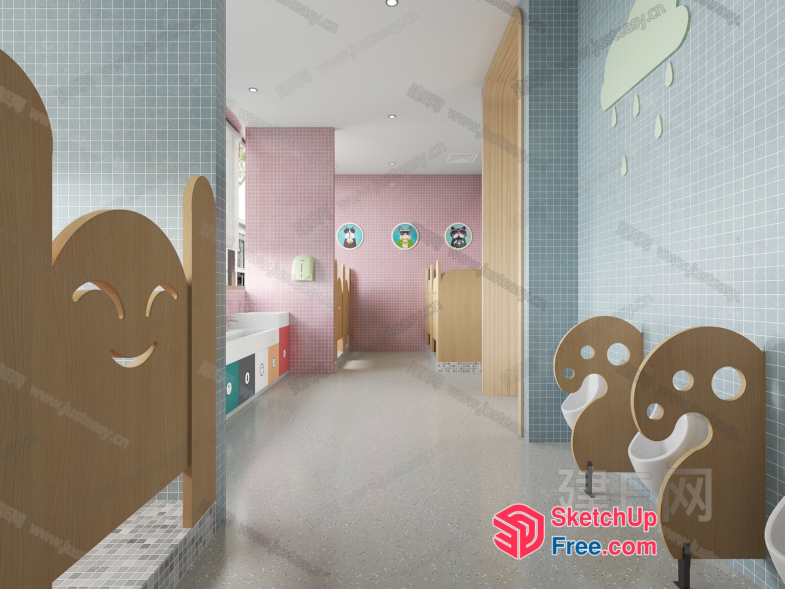Colorful And Playful Children'S Bathroom 3D SketchUp File