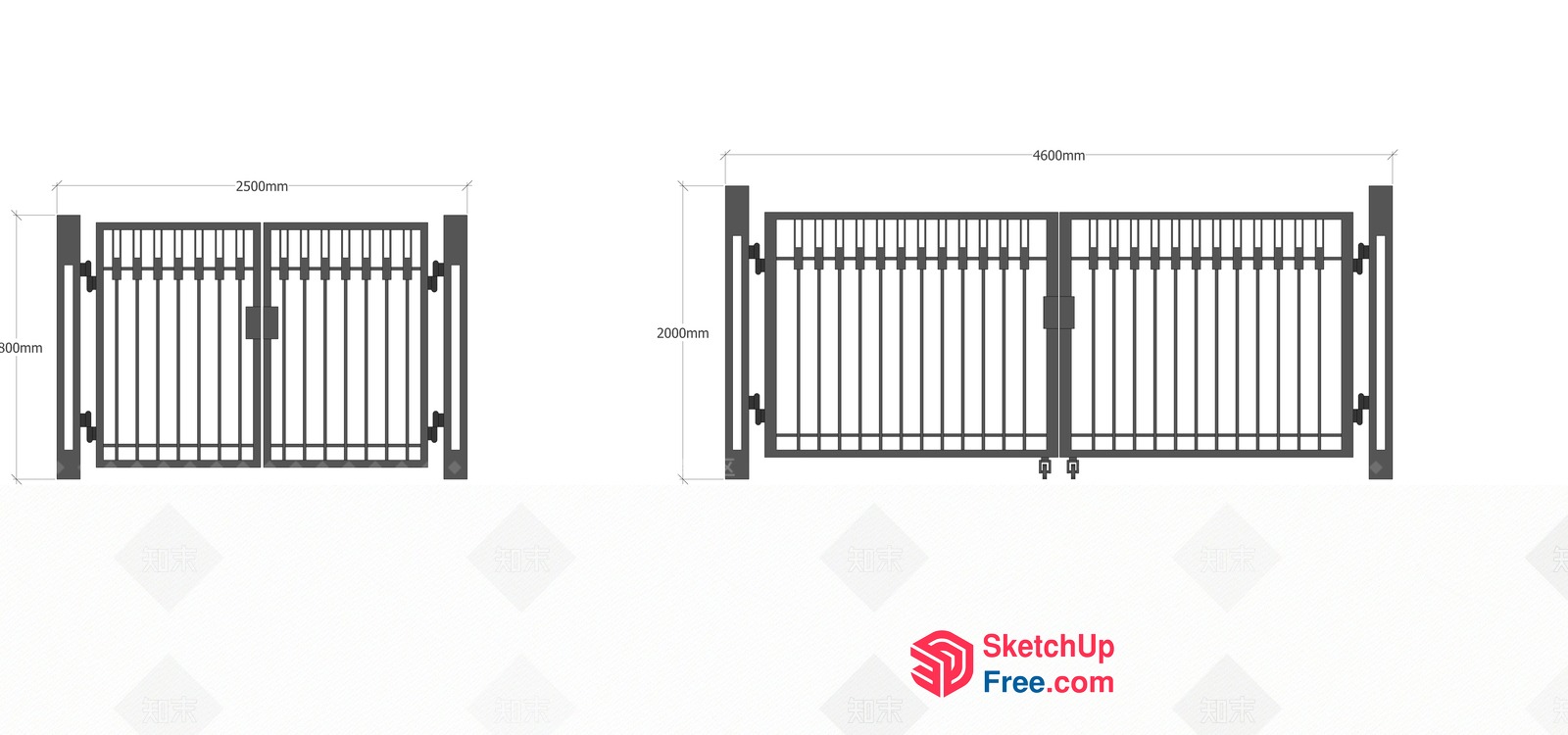 Exterior Metal Gate Designs 3D SketchUp File