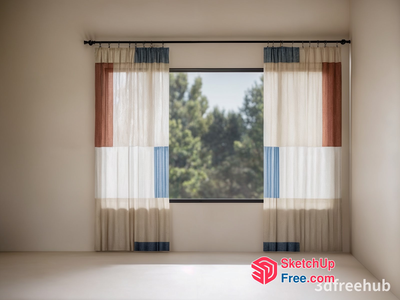 Modern Curtain And Window Interior Design 3D SketchUp File