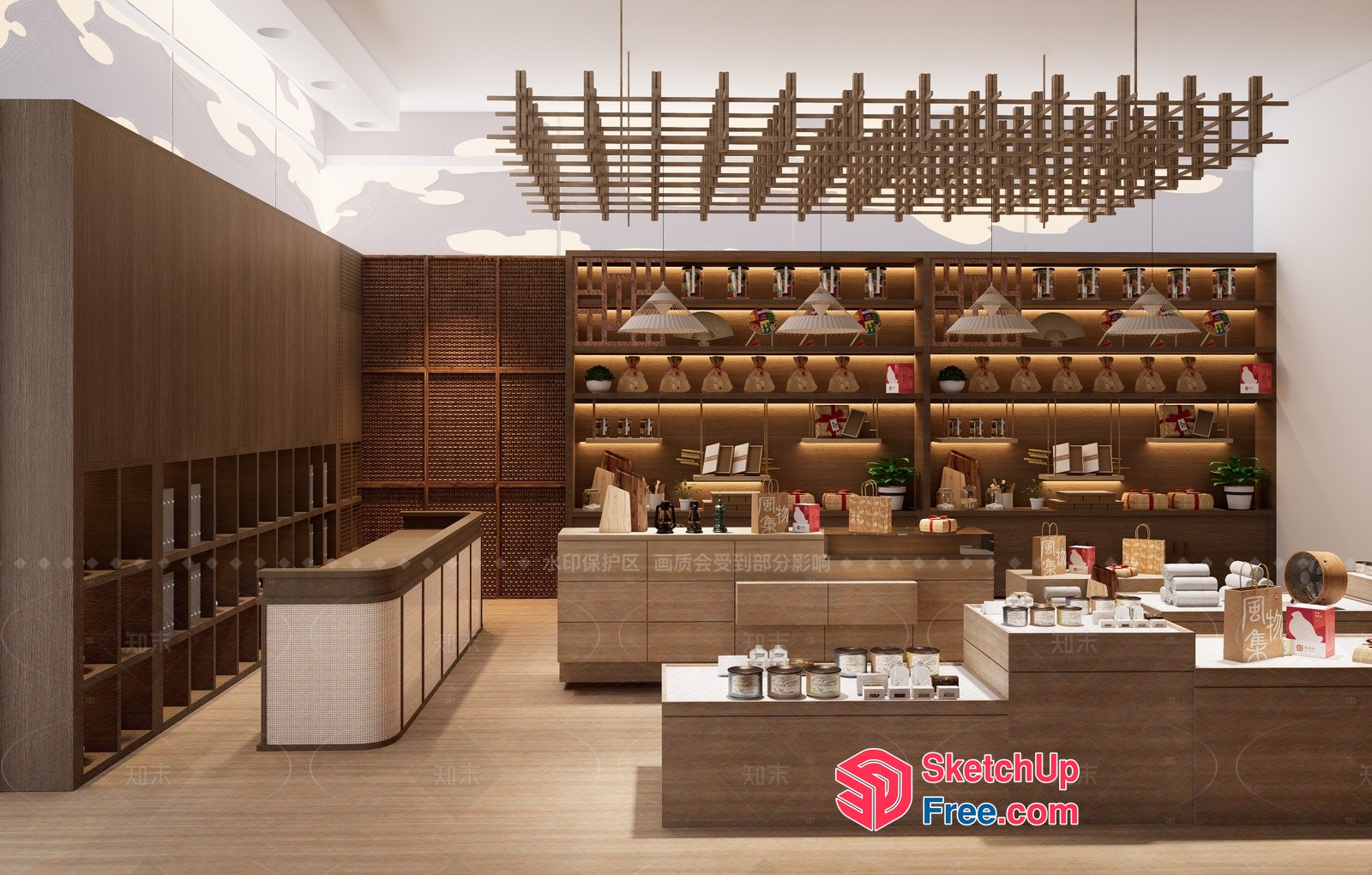 Modern Japanese-Inspired Interior Design 3D SketchUp File