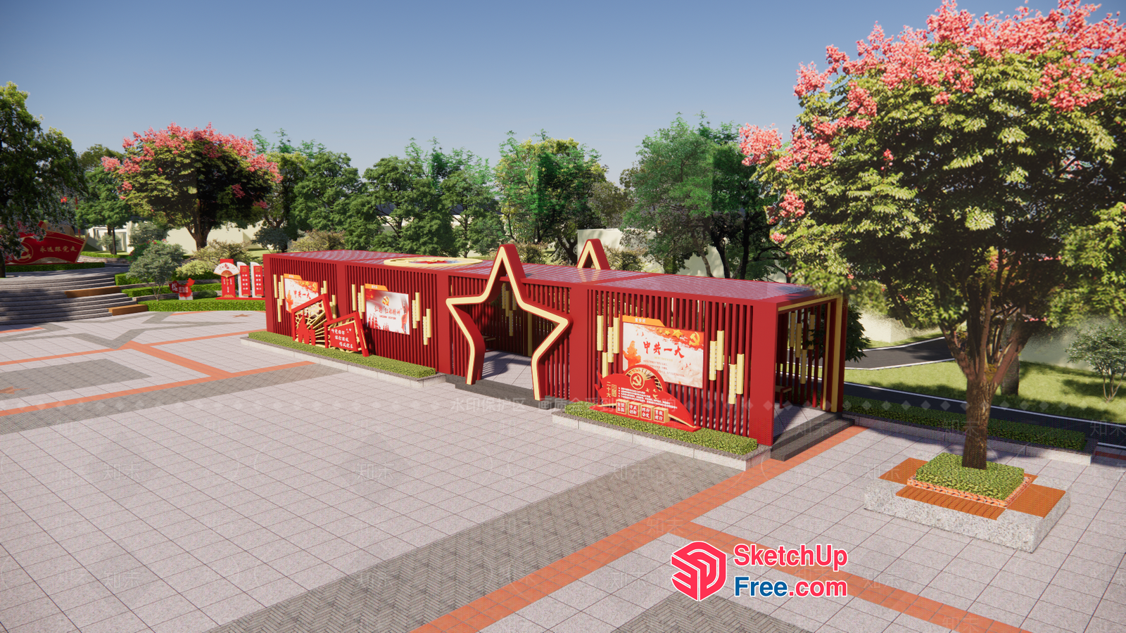 Exterior Decor For A Chinese-Themed Commercial Street 3D SketchUp File