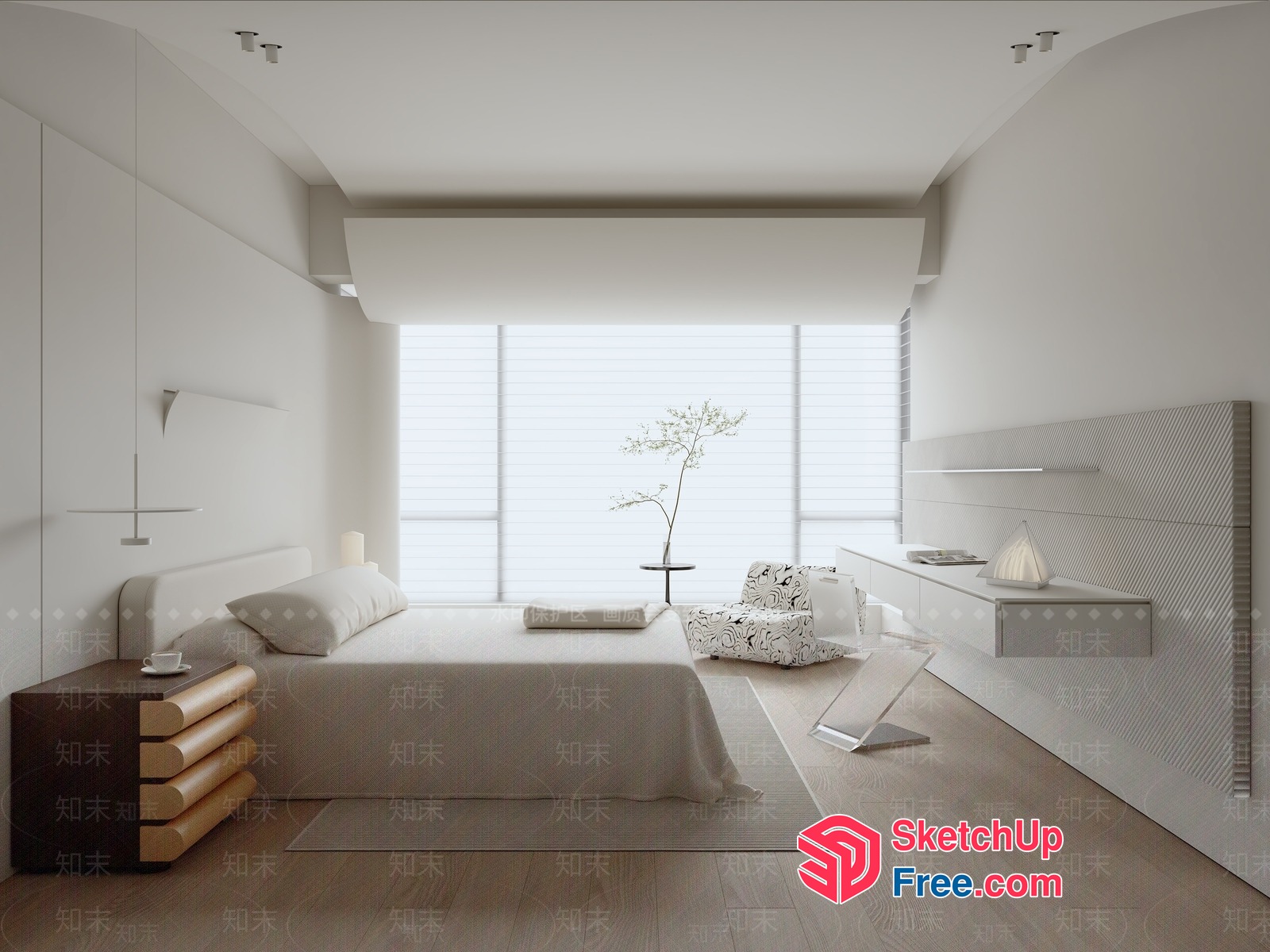 Minimalist Modern Bedroom Design 3D SketchUp File