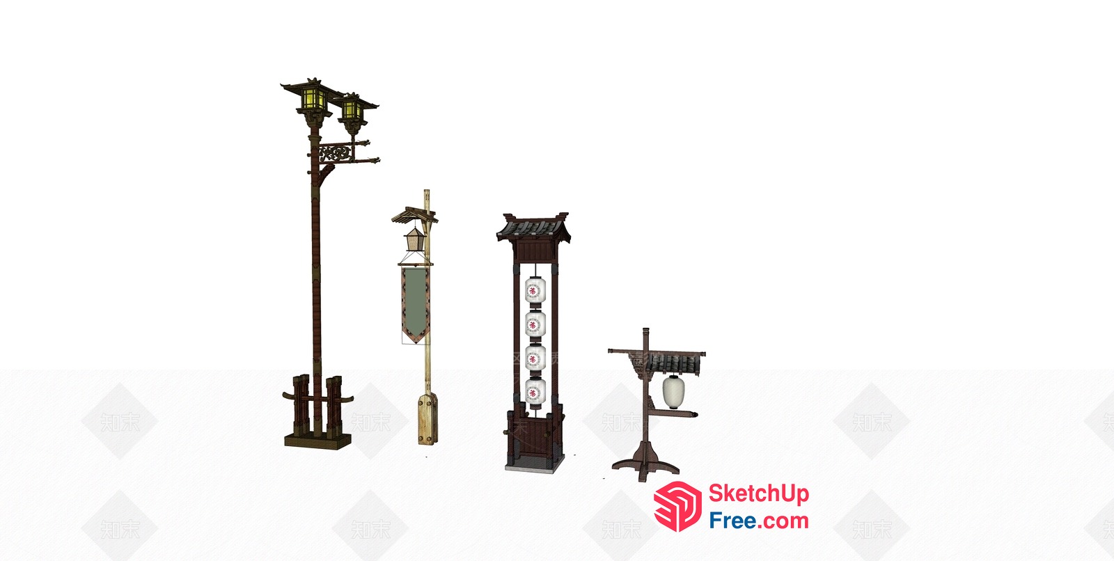 Japanese-Style Street Decorations 3D SketchUp File