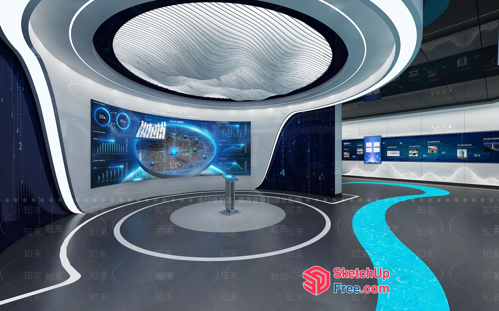 Futuristic High-Tech Interior Design 3D SketchUp File