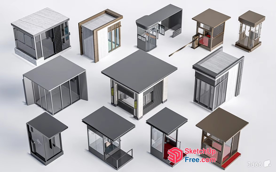 Modern Architectural Models Of Various Buildings And Structures 3D SketchUp File