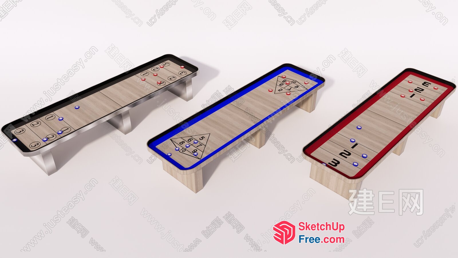 Tabletop Shuffleboard Game 3D SketchUp File