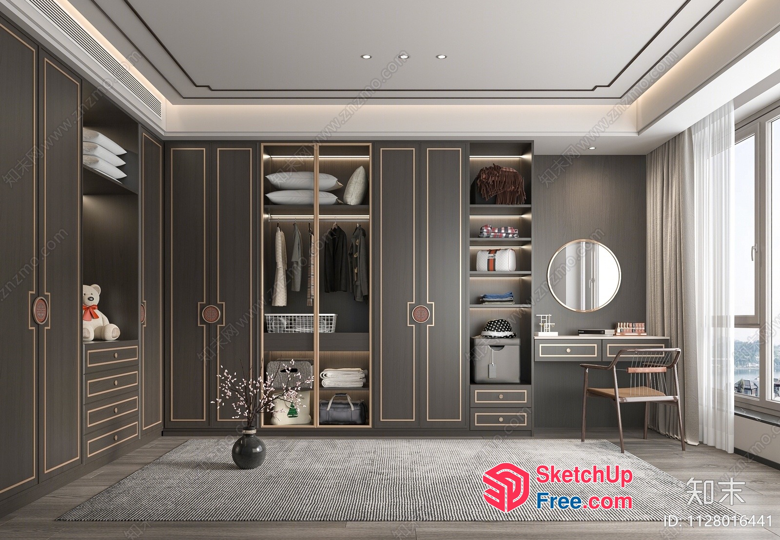 Elegant Modern Wardrobe Interior Design 3D SketchUp File