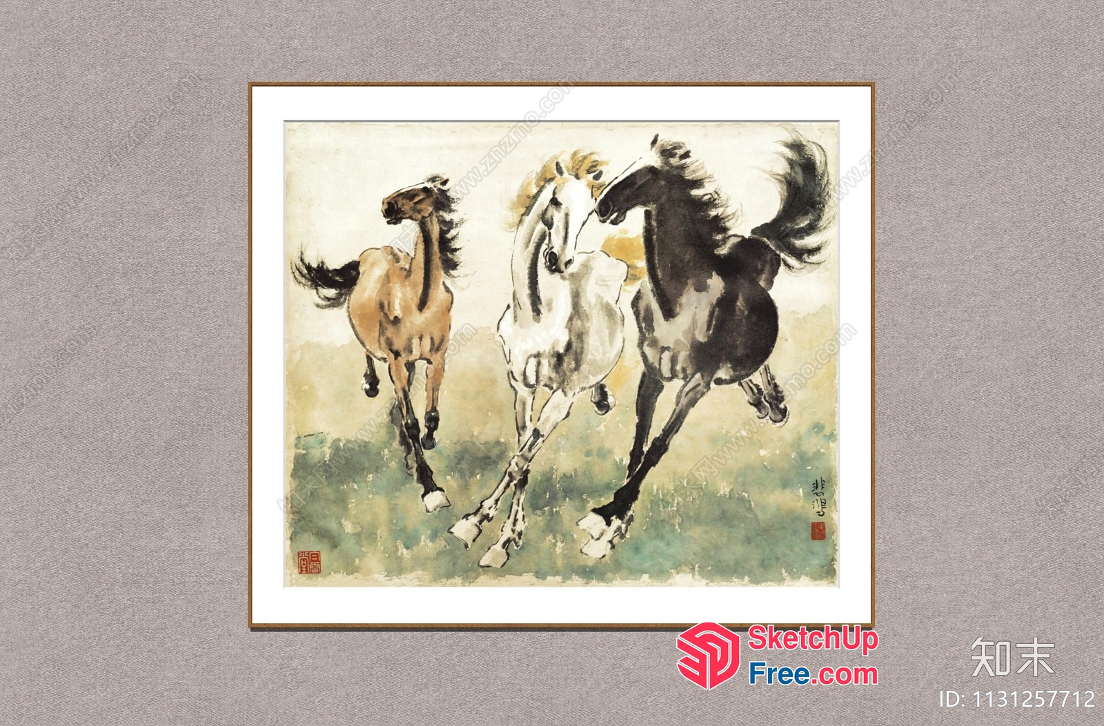 Two Horses Running In Harmony 3D SketchUp File