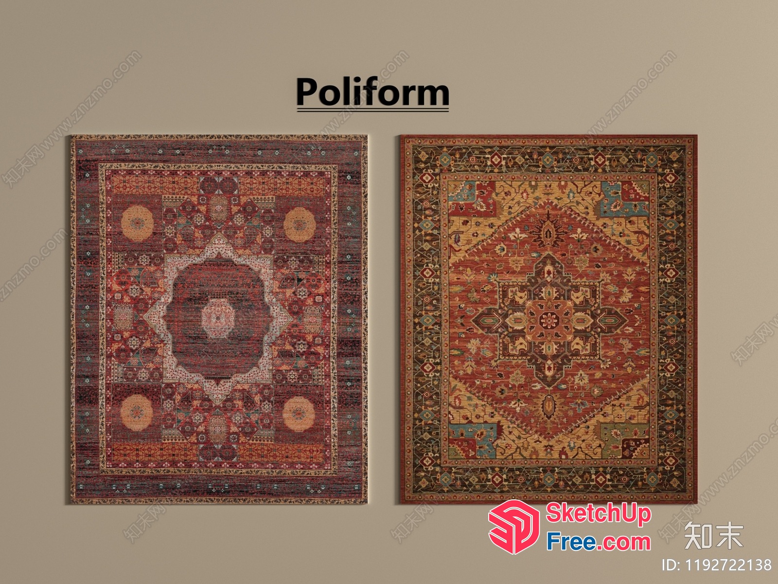 Vintage Patterned Rugs 3D SketchUp File