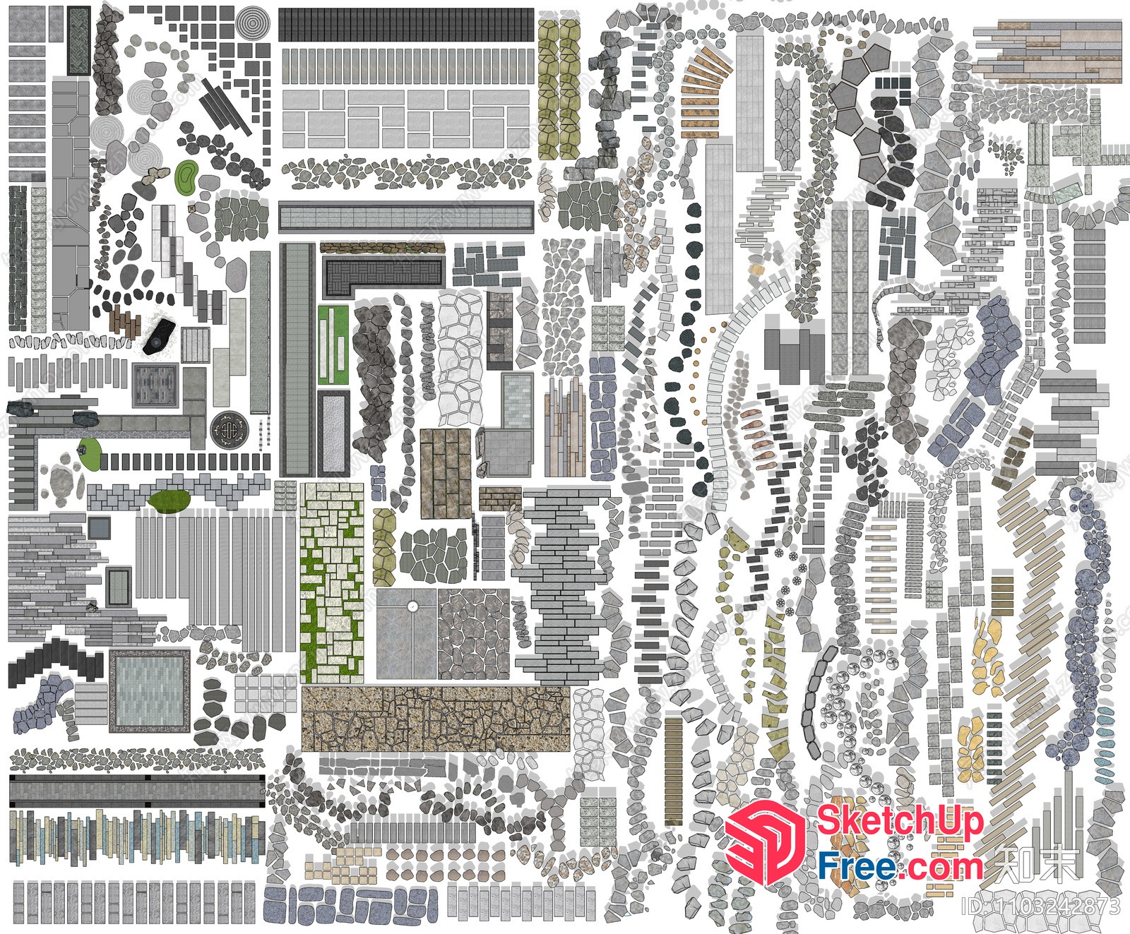 Outdoor Decorative Stones 3D SketchUp File
