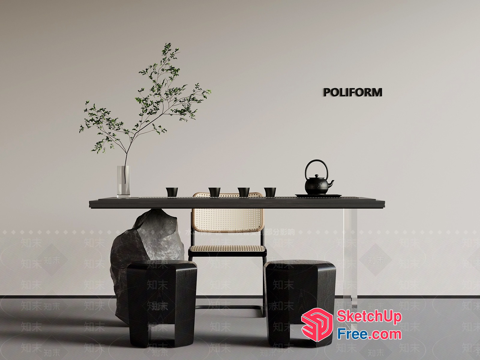 Poliform Dining Room 3D SketchUp File