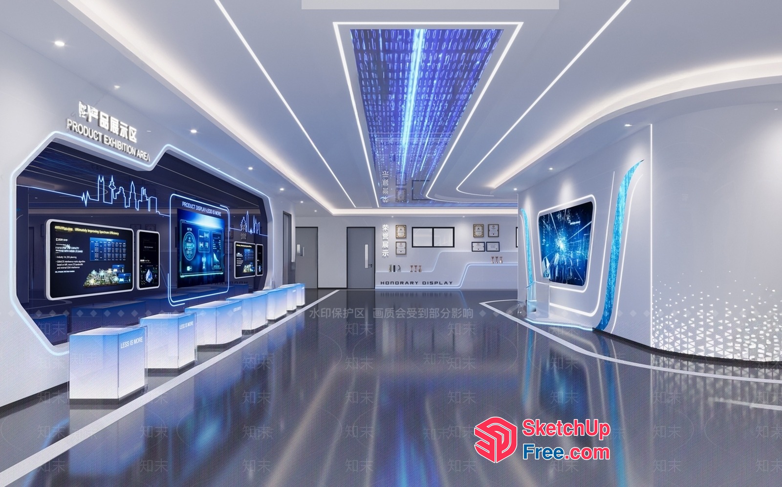 Modern Futuristic Technology Display Area 3D SketchUp File