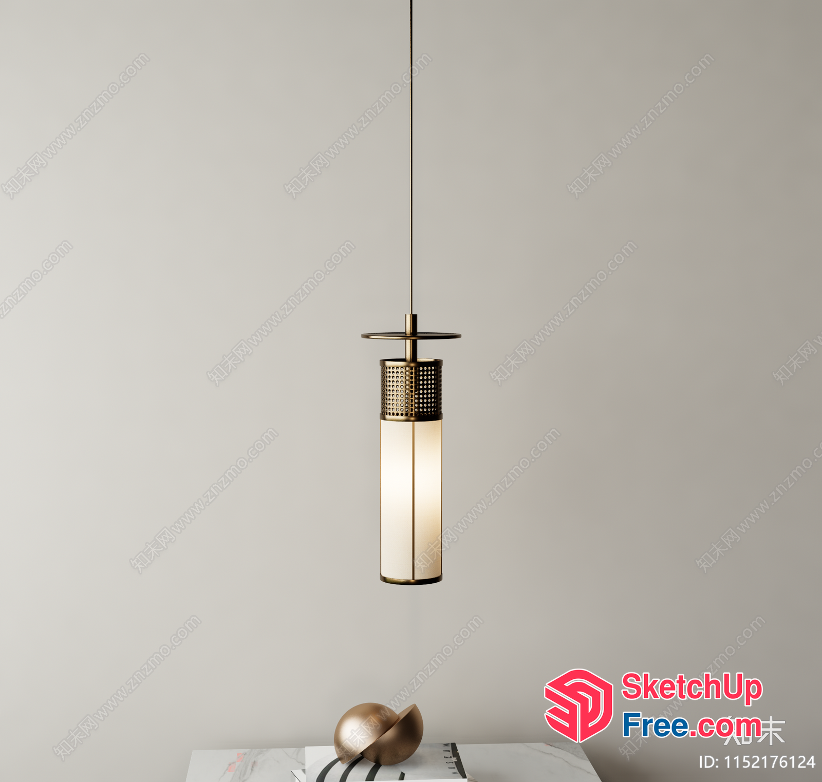 Elegant Hanging Light Fixture With Unique Design 3D SketchUp File