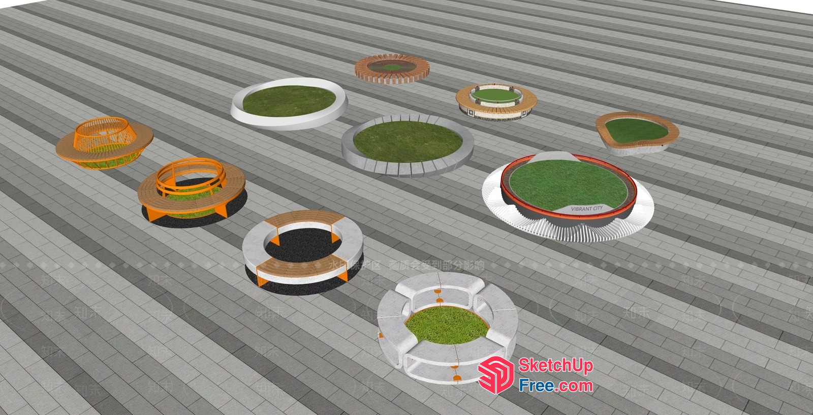 Modern Outdoor Seating Arrangements 3D SketchUp File